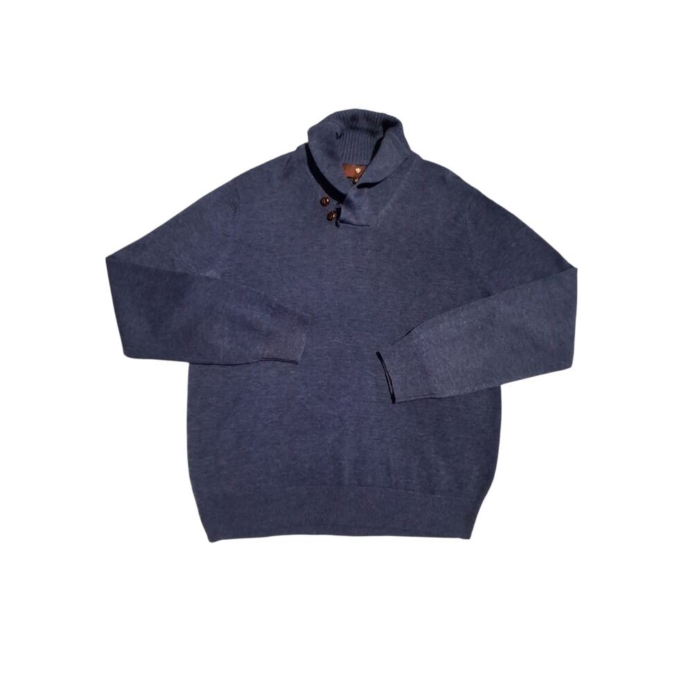 Toscano Merino Wool Button Collar Sweater Mens‎ Size L Preppy Career Grandpa